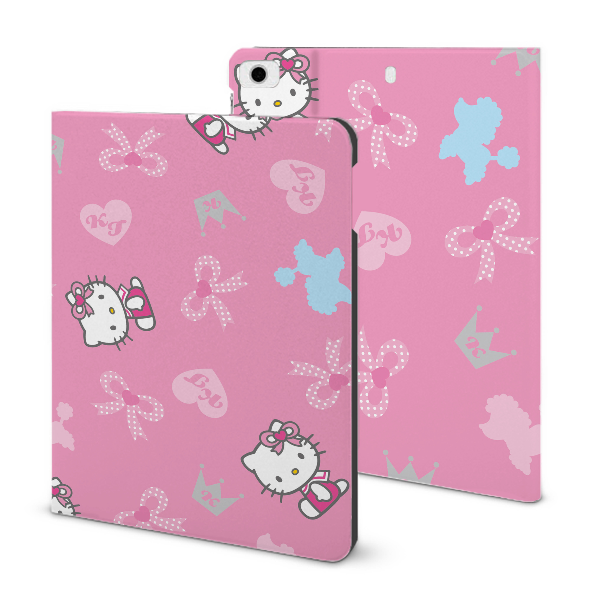 （画像用） Hello Kitty ハローキティ IPad ケース ブック型 PUレザー TPU 耐衝撃 軽量 薄型 ペン収納なし 全面保護 IPad 各モデル対応